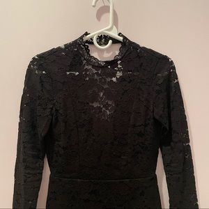 Long Sleeve Black Lace Dress